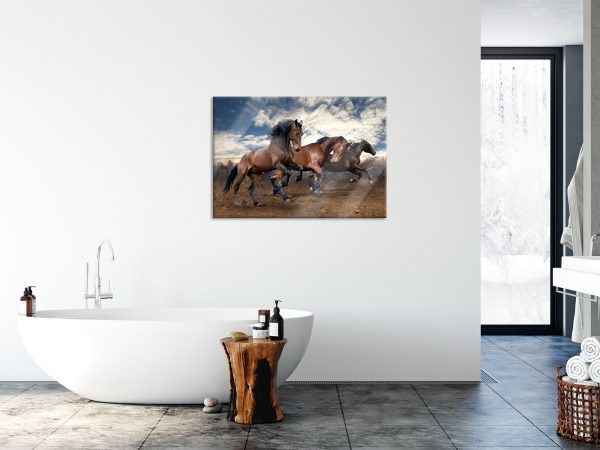 Wilde freie Pferde, Glasbild Verkauf – Bild 4