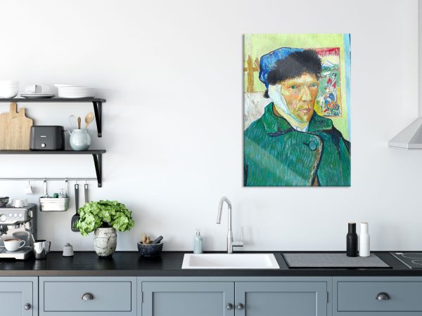 Vincent Van Gogh - Selbstportrait mit bandagiertem Ohr, Glasbild Schn?ppchen – Bild 3