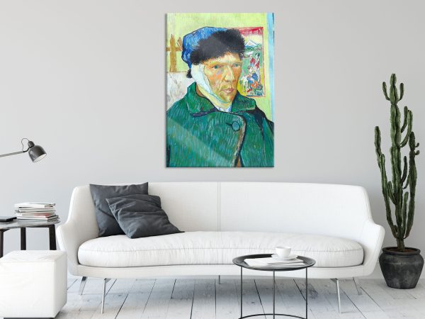 Vincent Van Gogh - Selbstportrait mit bandagiertem Ohr, Glasbild Schn?ppchen – Bild 2