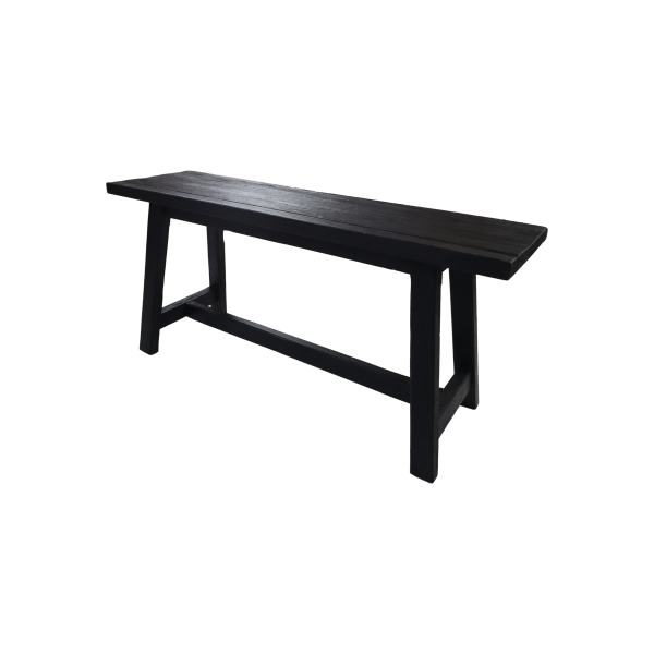 Dekorative Bank Lawas - 100x30x45 - Schwarz - Teak Zu verkaufen – Bild 4