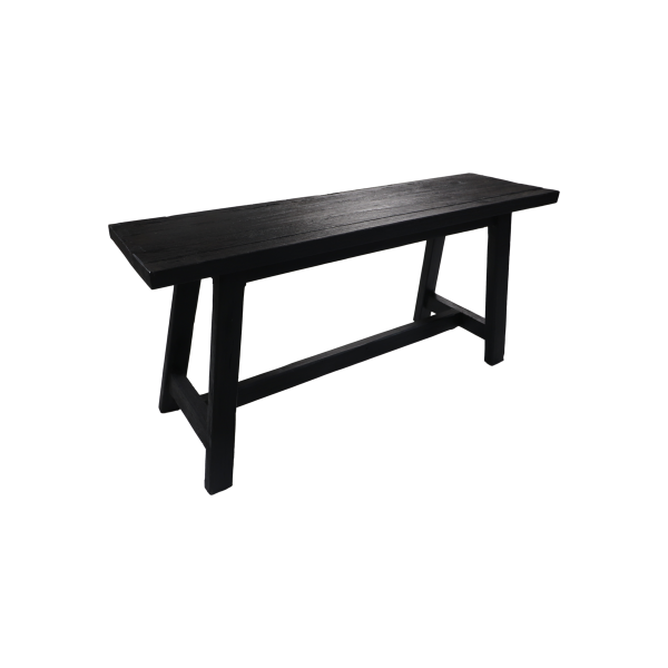 Dekorative Bank Lawas - 100x30x45 - Schwarz - Teak Zu verkaufen – Bild 3
