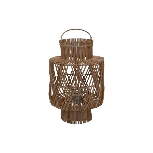 Laterne im Innen- und Außenbereich – 38 x 38 x 48 – Rotan – Natur Online-Verkauf