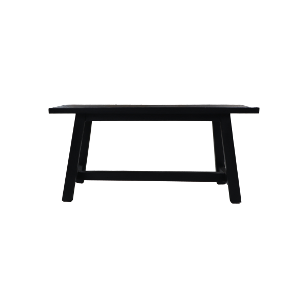 Dekorative Bank Lawas - 100x30x45 - Schwarz - Teak Zu verkaufen