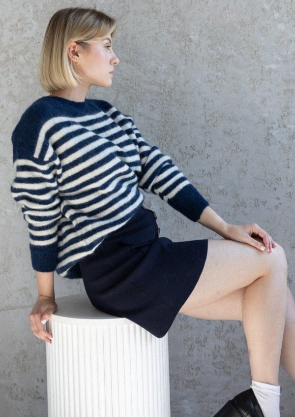 Strickpullover mit Streifen marine Schn?ppchen